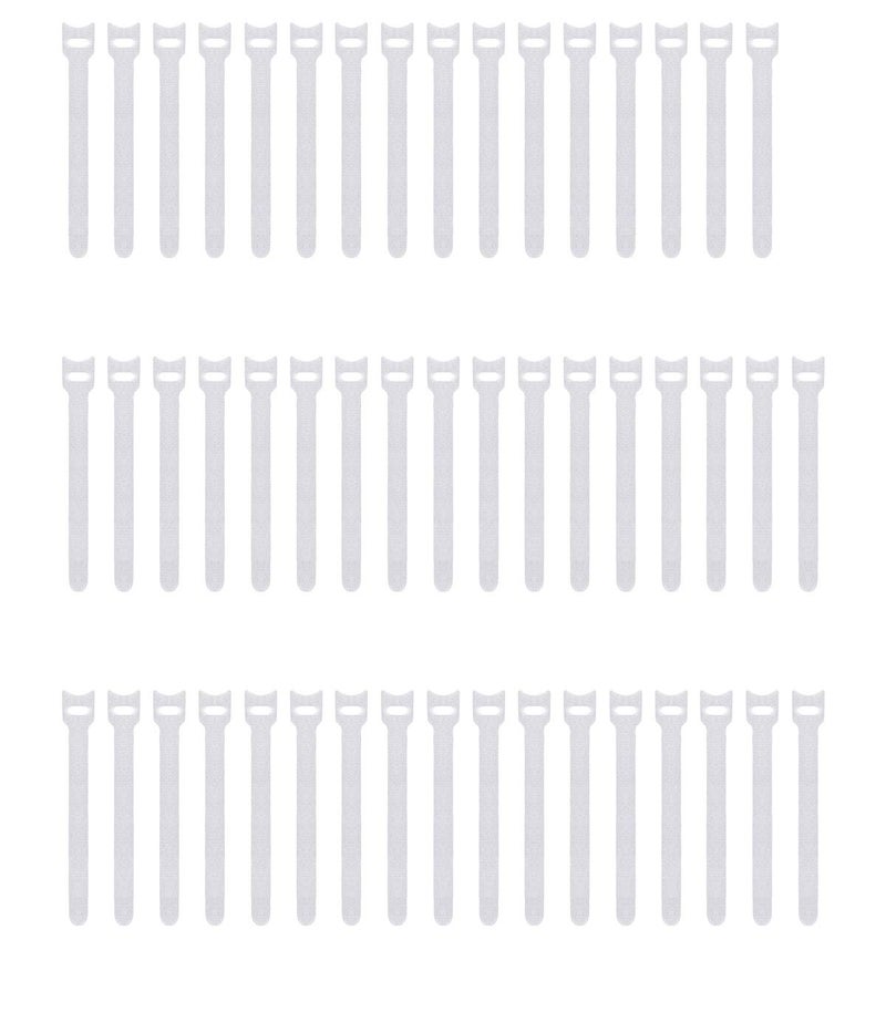 Pasow 50pcs Reusable Fastening Adjustable Cable Ties Wire Management (6 Inch, White) - Image 1